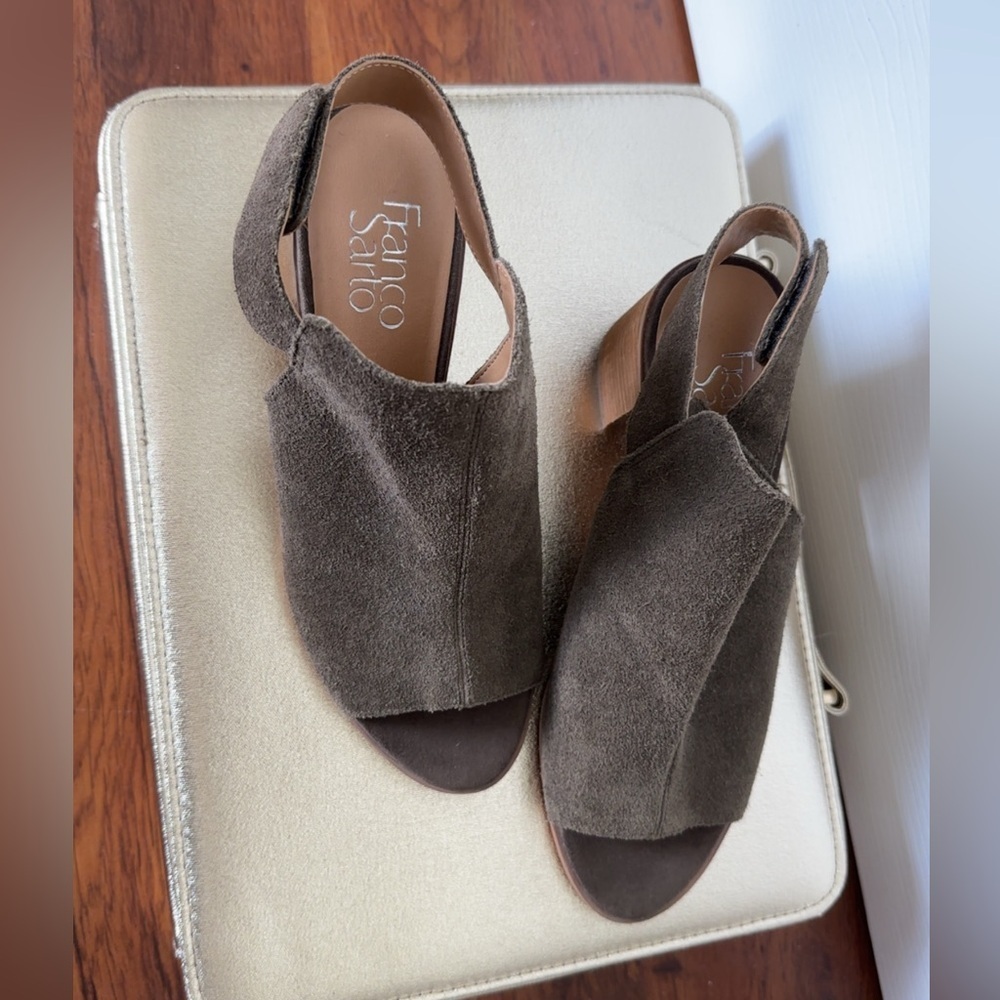 NWOT Franco Sarto Olive Green Heels with Adjustable Slingback - Picture 5 of 5